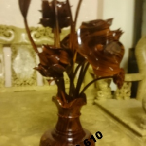 Hoa sen gỗ, Binh hoa sen làm bằng gỗ BH03