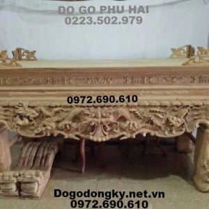 Mẫu Bàn Thờ Đẹp, Bàn Thờ Gỗ Kiểu Tứ Linh ST108