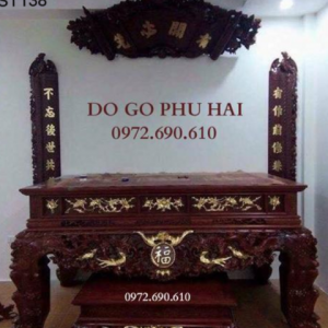 Mẫu Bàn Thờ Gỗ Đẹp, Bàn Thờ Dát Vàng Giá Tốt Nhất ST.138