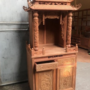 Bàn Thờ Thần Tài Mẫu Đẹp Và Hiếm Gỗ Hương BTT.62