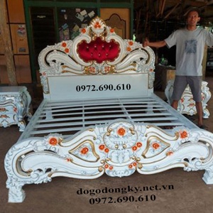 Mẫu Giường Cưới Đẹp Năm 2022 - 2023 Kiểu Hoa Hồng GN.212