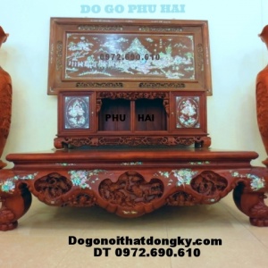 Sập gụ khảm trai, Sập ba bông SG20