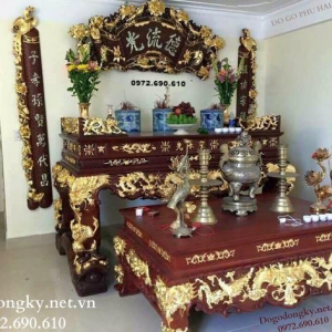 Bàn Thờ Gia Tiên Dát Vàng, Bộ Bàn Thờ Mẫu Đẹp ST.137