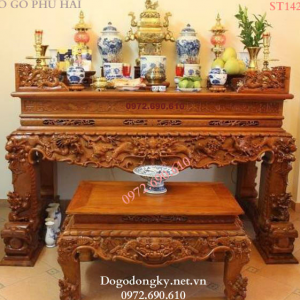 Hàng Chục Mẫu Bàn Thờ Gia tiên Đẹp, Bàn Thờ Gỗ Gụ ST.142