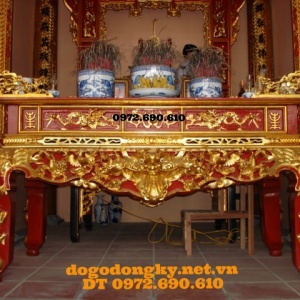 Bàn thờ gia tiên đẹp sơn son thếp vàng STV4