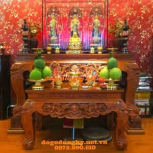 Bàn thờ phật chạm tứ linh BTF1