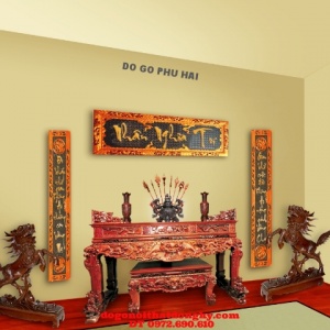 Bộ Bàn thờ đẹp + hoành phi câu đối ST45