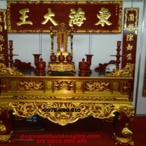 Bộ bàn thờ, Hoành phi câu đối sơn son thếp vàng ST46