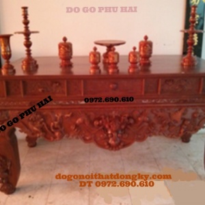 Sập thờ gỗ gụ Bàn thờ kiểu tứ linh ST51