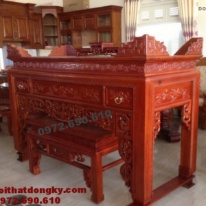 Bàn thờ gia tiên, Bàn thờ gỗ gụ do go dong ky BT74