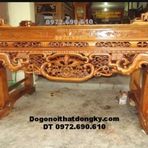 Bàn thờ gỗ mít đục chữ thọ cho nhà thờ họ ST77