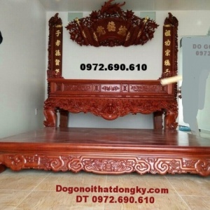 Bàn thờ đẹp + hoành phi câu đối mạ vàng ST-87