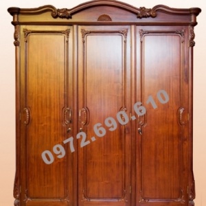 Tủ áo gỗ hương, Tủ đựng quần áo 3 Buồng 4 Cánh TA10