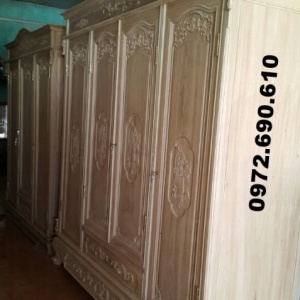 Tủ quần áo giá rẻ, Tủ áo đồng kỵ gỗ gụ 4 cánh TA12
