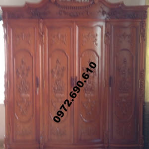 Tủ Gỗ Để Quần Áo Đẹp, Tủ Áo Hoa Hồng TA19