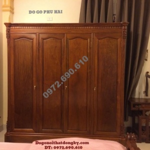 Tủ để quần áo gỗ hương 4 Buồng 4 Cánh TA6