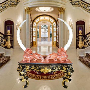 Trang Trí Cặp Ngà Voi Nhân Tạo Trong Phòng Khách Vip GN.49