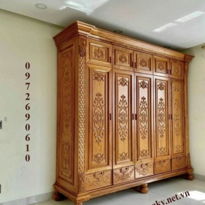 Tủ Để Quần Áo Kết Hợp Chứa Đồ Mẫu 5 Buồng 5 Cánh TA.60