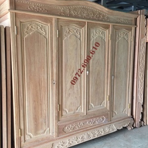 Tủ Quần Áo 3 Buồng Gỗ Gõ Đỏ Giá Rẻ TA.51