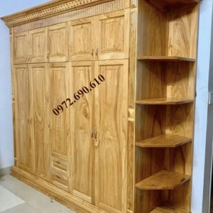 Tủ Quần Áo Đẹp 2 Tầng Mẫu 5 Cánh Kiêm Tủ Chứa Đồ TA.62