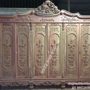 Tủ Để Quần Áo Gỗ Hương 6 Cánh Hàng Vip TA.52