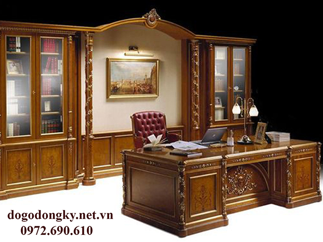 bàn ghế làm việc gỗ gõ đỏ