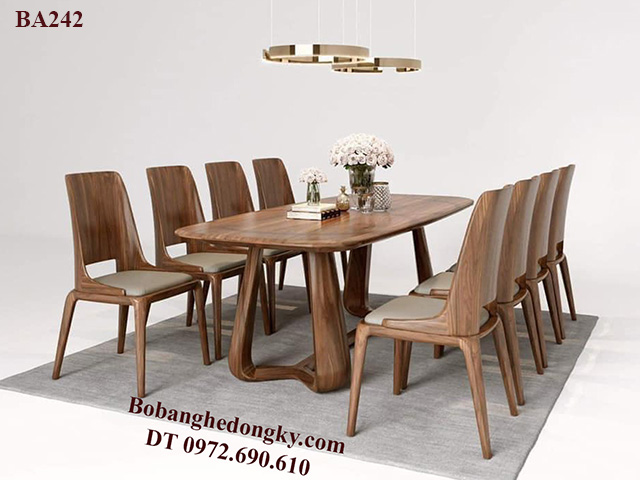 Bô bàn ghế ăn gỗ óc chó Bô bàn ghế phòng ăn đẹp gỗ óc chó