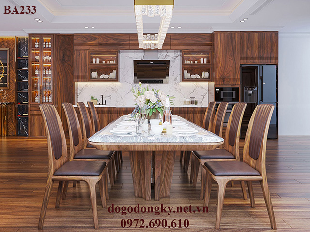 Bộ bàn ghế ăn gỗ óc chó Bộ bàn ghế ăn gỗ óc chó mẫu đẹp