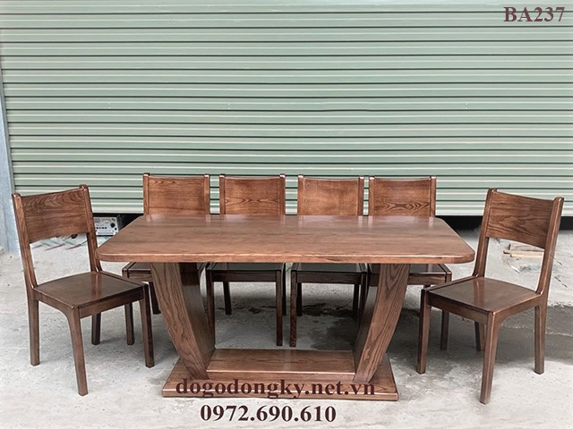 Bộ bàn ghế phòng ăn giá rẻ gỗ sồi nga