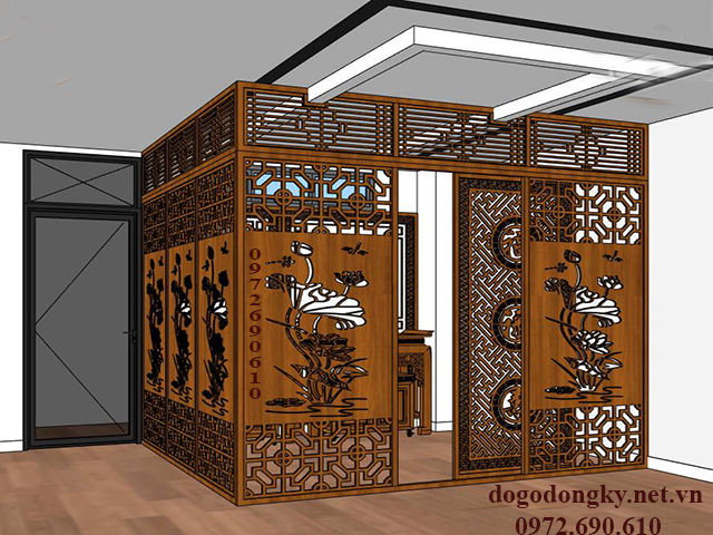 v&aacute;ch ngăn ph&ograve;ng thờ đẹp