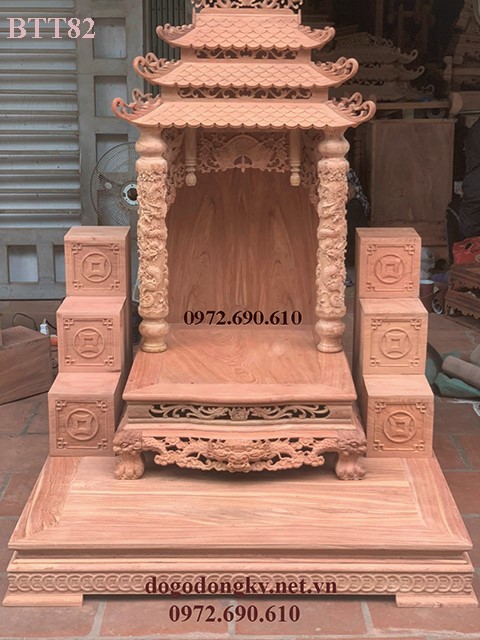 Các mẫu bàn thờ ông địa gỗ gõ đỏ đẹp