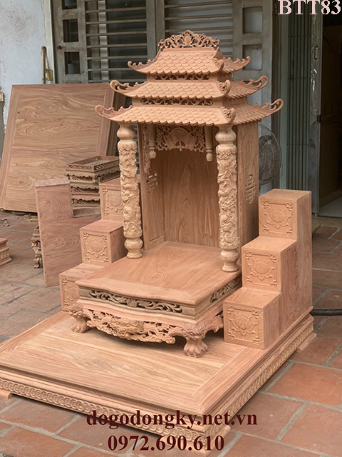 Bàn thờ thần tài mái cong