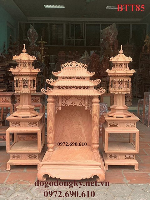 Bàn thờ thần tài gỗ gõ đỏ Bàn thờ thần tài gỗ gõ đỏ