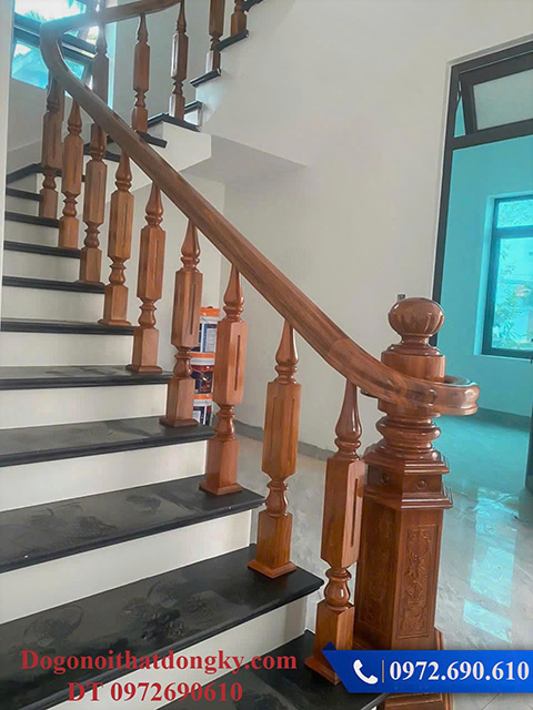 Lan can cầu thang gỗ đẹp Lan can cầu thang gỗ đẹp