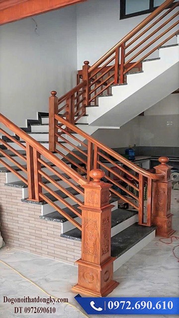 Trụ cầu thang gỗ lim đẹp Trụ cầu thang gỗ lim đẹp
