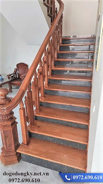 Trụ cầu thang gỗ lục giác Trụ cầu thang gỗ lục giác