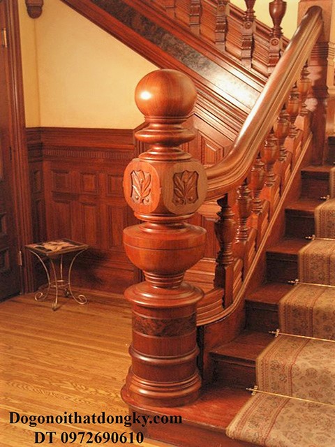 Trụ cầu thang gỗ tròn Trụ cầu thang gỗ tròn