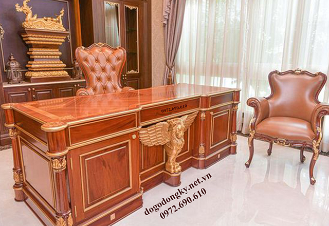 Bàn ghế giám đốc đẹp gỗ gõ đỏ