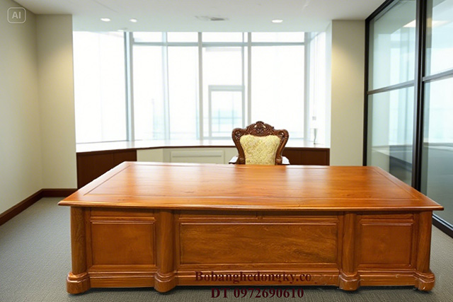 Bàn ghế làm việc Bàn ghế làm việc gỗ tự nhiên