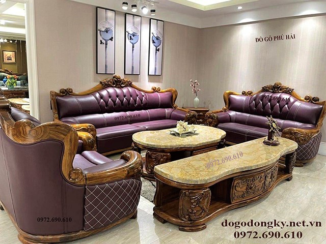 Bàn ghế sofa bọc da