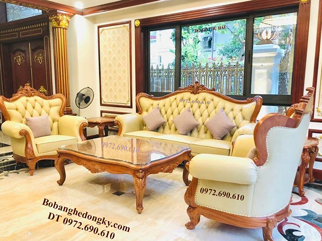 Bàn ghế sofa da