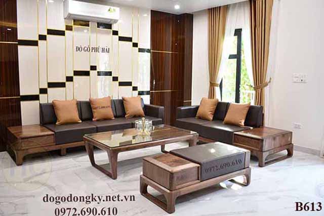 Bàn ghế sofa gỗ sồi nga đẹp