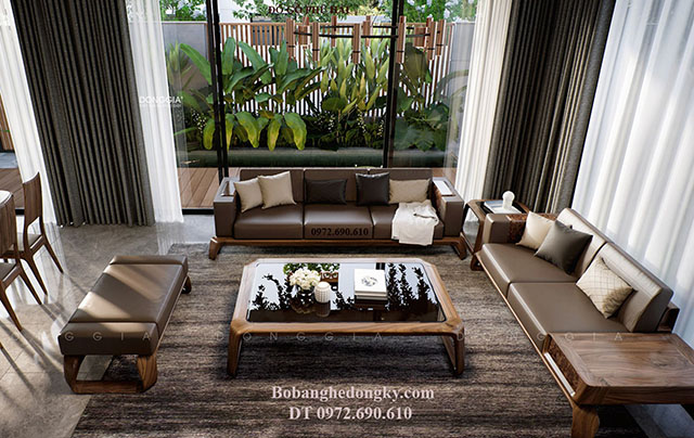 Ban ghe sofa go hien dai