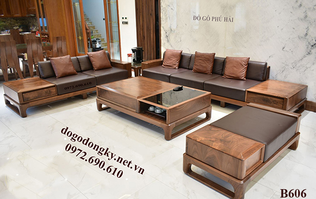Bàn ghế sofa gỗ sồi giá rẻ
