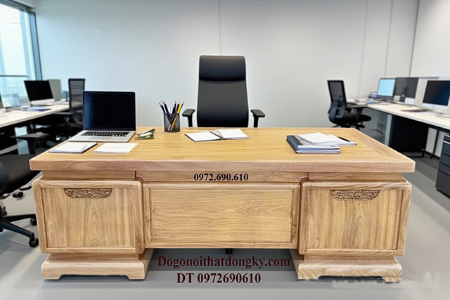 Bàn giám đốc gỗ tự nhiên Bàn giám đốc gỗ tự nhiên