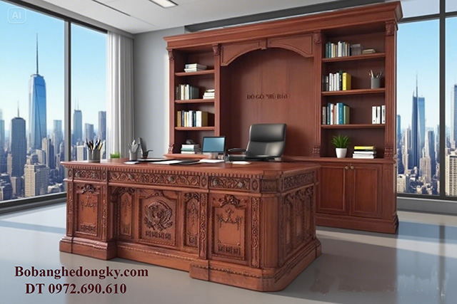 Bàn giám đốc gỗ tự nhiên Bàn giám đốc gỗ tự nhiên