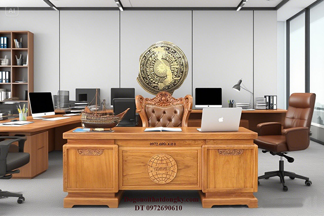 Bàn giám đốc gỗ tự nhiên Bàn giám đốc gỗ tự nhiên