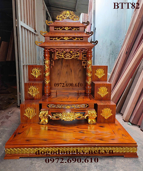 bàn thờ ông địa mái cong