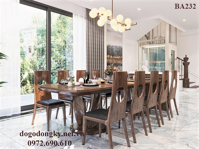 Bộ bàn ghế phòng ăn đẹp Bộ bàn ghế phòng ăn đẹp gỗ óc chó