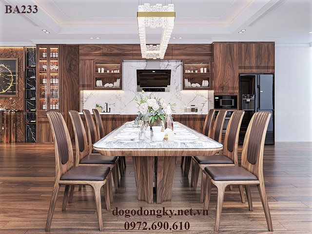 Bộ bàn ghế phòng ăn gỗ óc chó Bộ bàn ghế phòng ăn gỗ óc chó mẫu đẹp